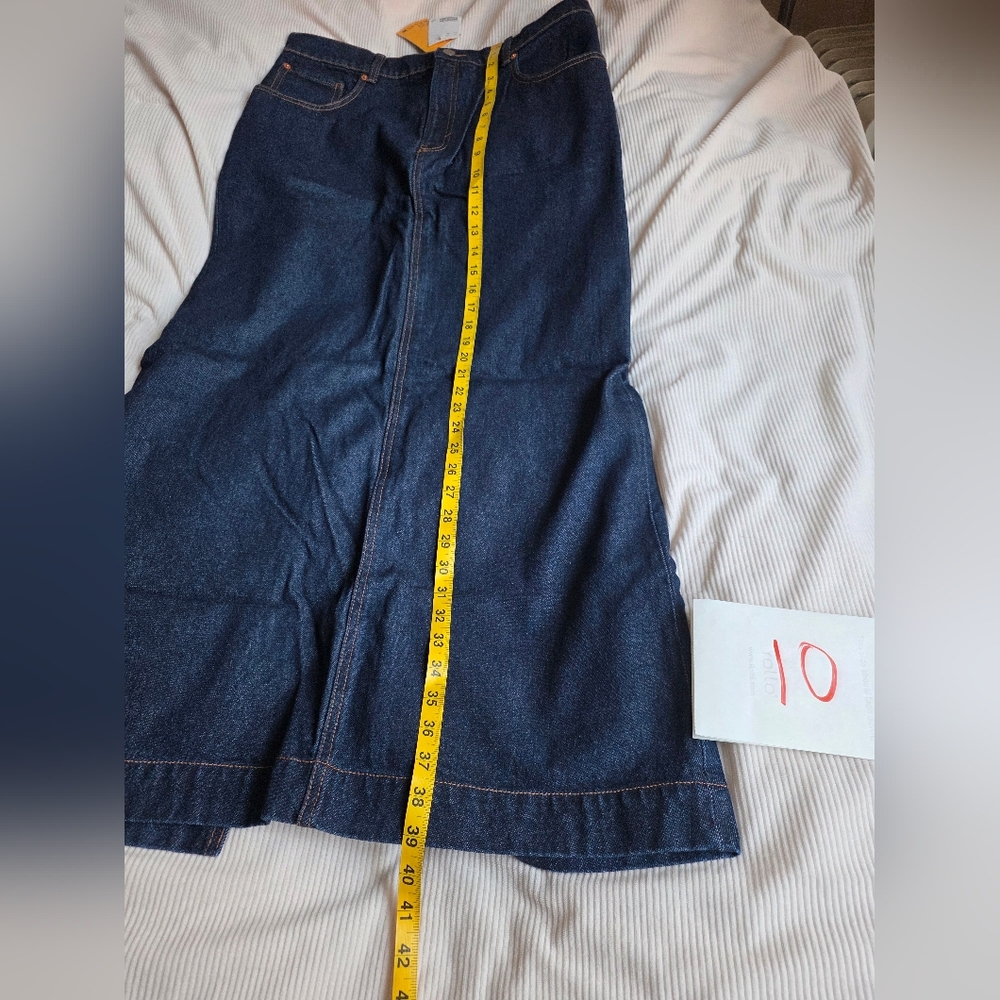 H&M Denim long skirt maxi topstitched dark blue size 6, 10 BNWT - Picture 10 of 15